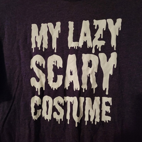Way To Celebrate Halloween My Lazy Scary Costume Graphic T-Shirt Purple Men's XL - Picture 2 of 5